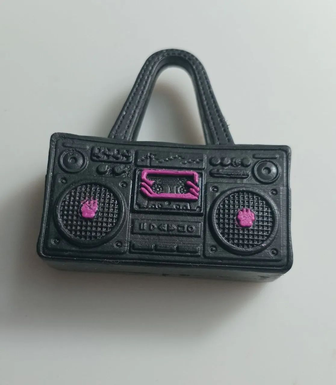 Boombox-shaped bag/tote belonging to the Monster High doll Howleen Wolf.