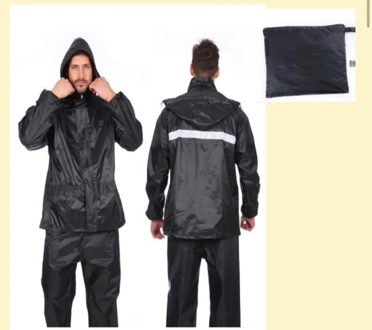 Conjunto de chuva impermeável - Preto