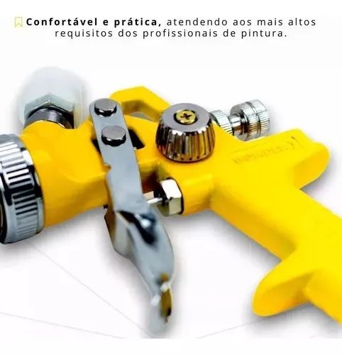 Pistola De Pintura Profissional 3 Bicos 600ml Automotivo - Foto 2