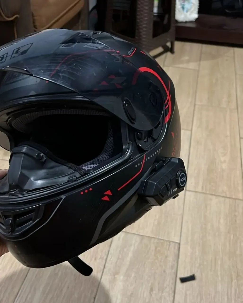 Intercomunicador para capacete Bluetooth 5.3  fone de ouvido faz chamada, a prova d'água  - Foto 5
