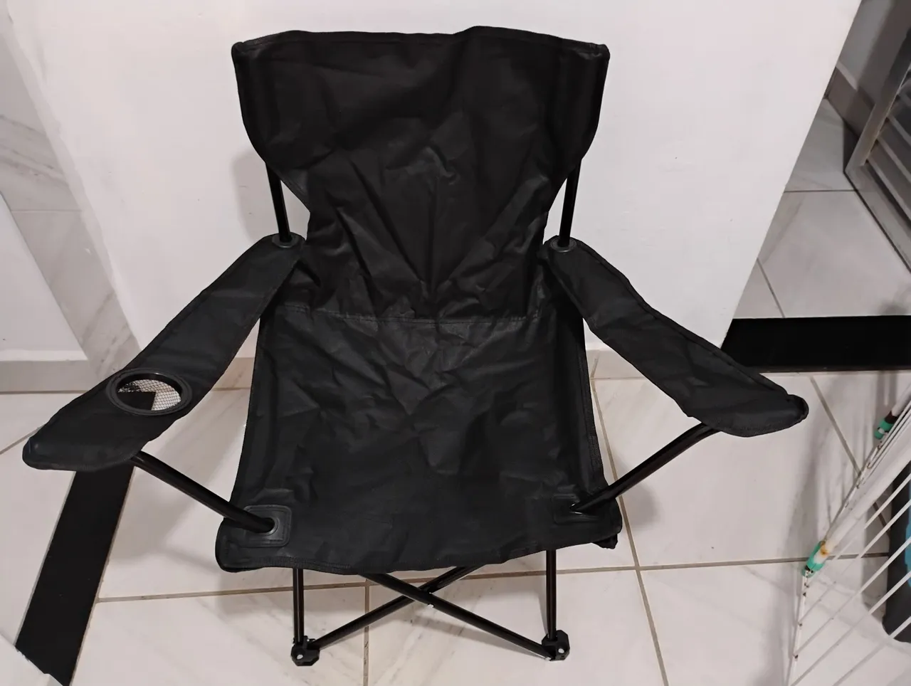 Cadeira Dobrável de Camping - Preta
