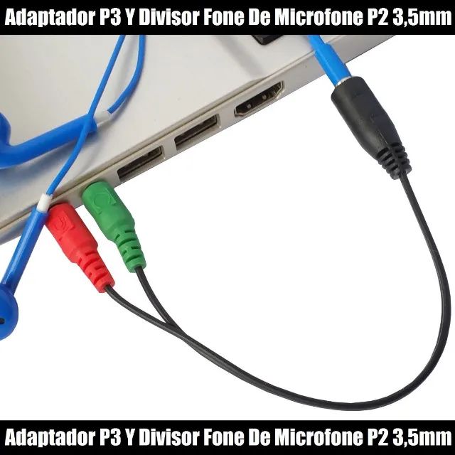 Divisor Cabo P3 Y 1 Femea 2 Macho Stéreo P/ Fone De Ouvido - Foto 4