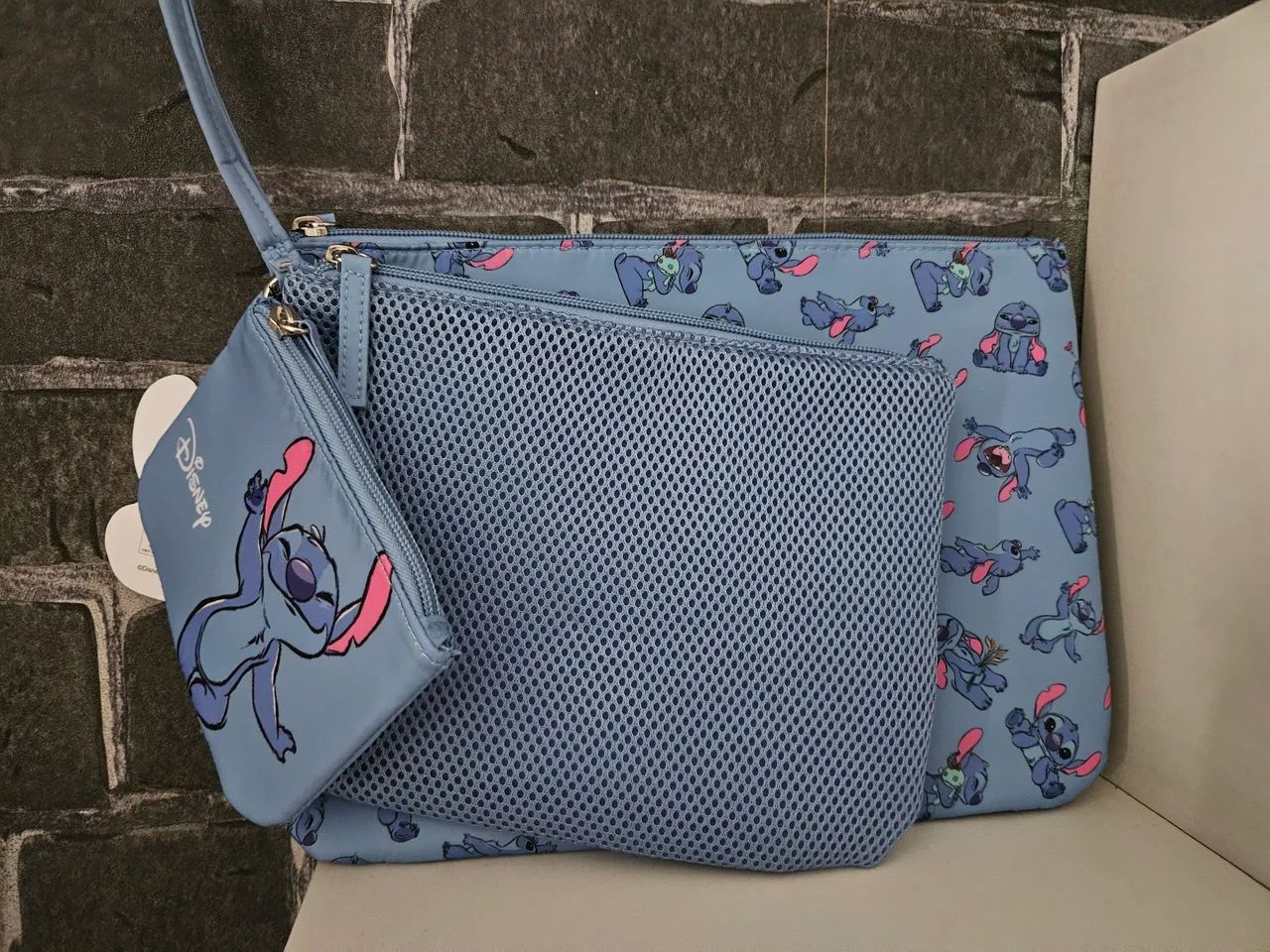 Conjunto de 3 bolsinhas/necessaire do Stitch - Foto 2