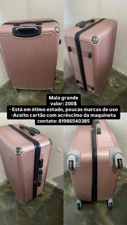 Mala grande rosa - ótimo estado!