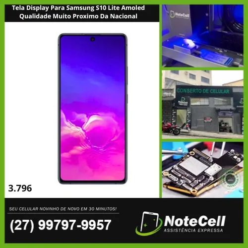 Tela Display Para Samsung S10 Lite Amoled Altíssima Qualidade 3.796 - Instalação 30min!