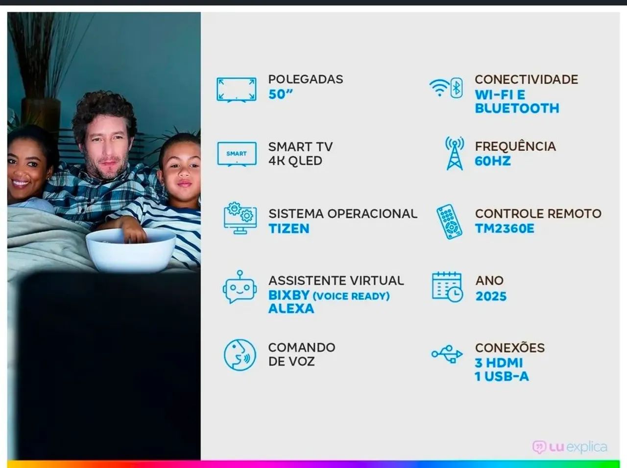 TV QLED 4K SAMSUNG 50 polegadas, nova, na caixa - Foto 5