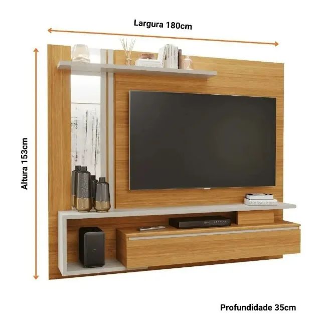 "Sofisticação em Cada Detalhe: Painel com Espelho 100% MDF para TVs de até 60? - Foto 5