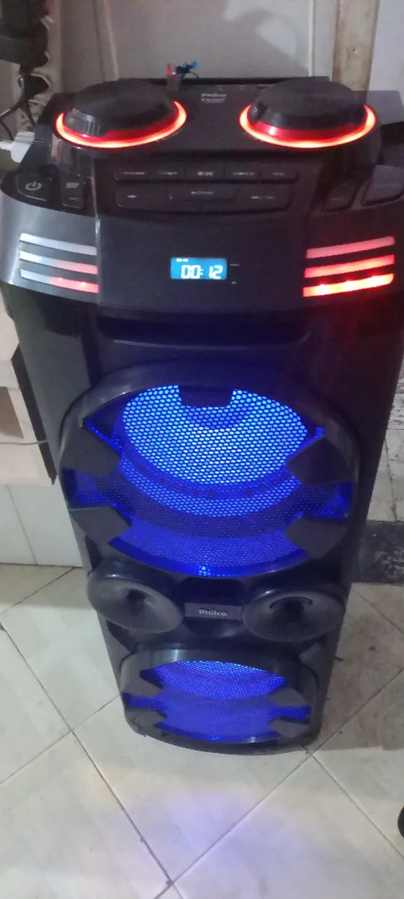 Caixa de Som Philco com Iluminação e Bluetooth