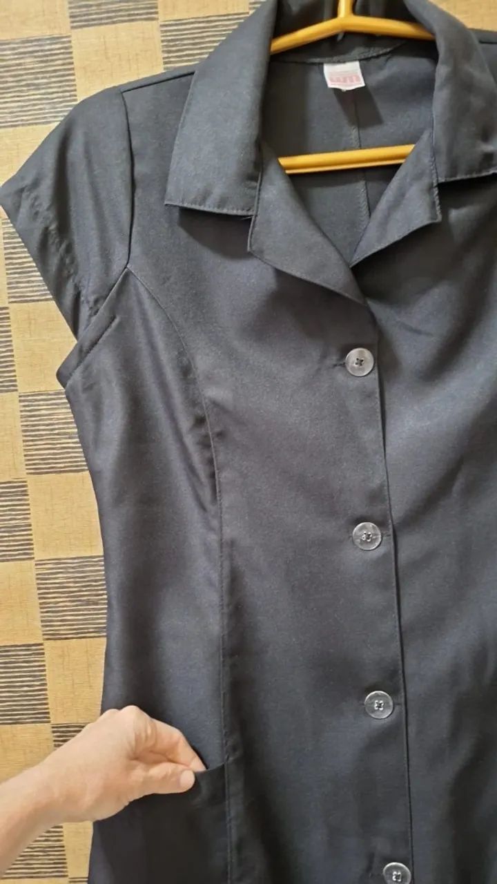 Jaleco Manga Cavada Curta Estética Escolar Enfermagem Tam P - Foto 4