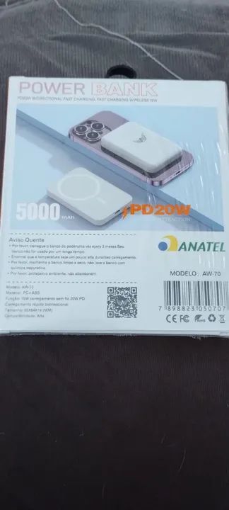 Carregador indução portátil Power Bank compatível com iPhone  - Foto 2