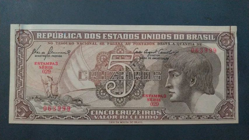 Nota de 5 Cruzeiros Índio.