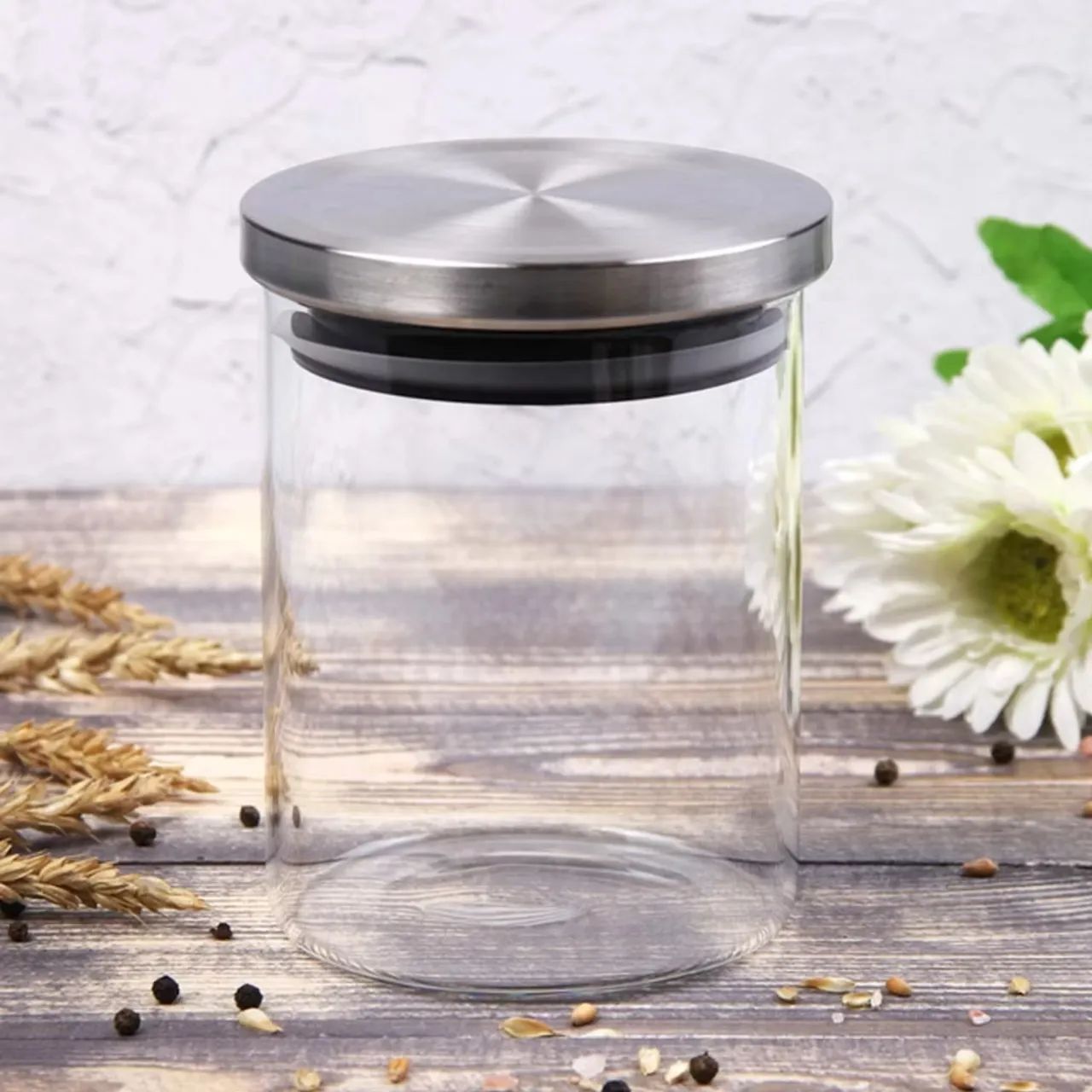 Conjunto de 3 potes de vidro com tampa de inox - Foto 5