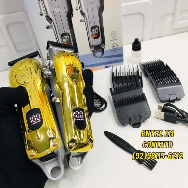 Máquina Dupla Profissional Corta Cabelo Kit - Entrega das 9 até 22hrs