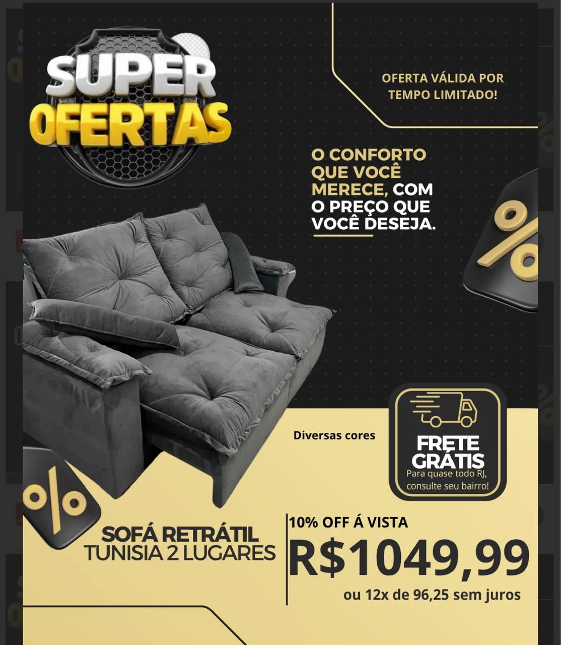 Vendo sofá retrátil 2.00 / Conforto e Qualidade  - Foto 4