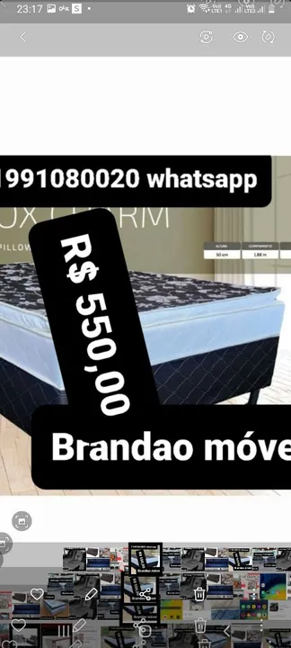 Cama casal R$ 299,00 pop foto ilustrativa cama de casal luxo R$ 380,00