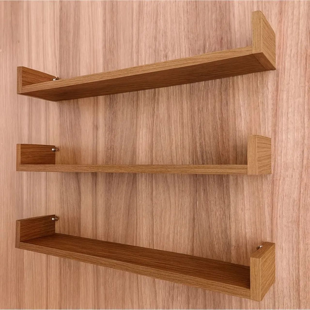Kit 3 Prateleiras Reta De Parede U Decoração Mdf. - Foto 2