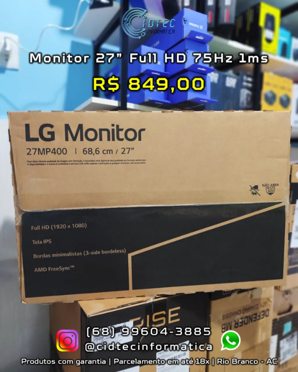 Monitor Gamer LG 27" Full HD