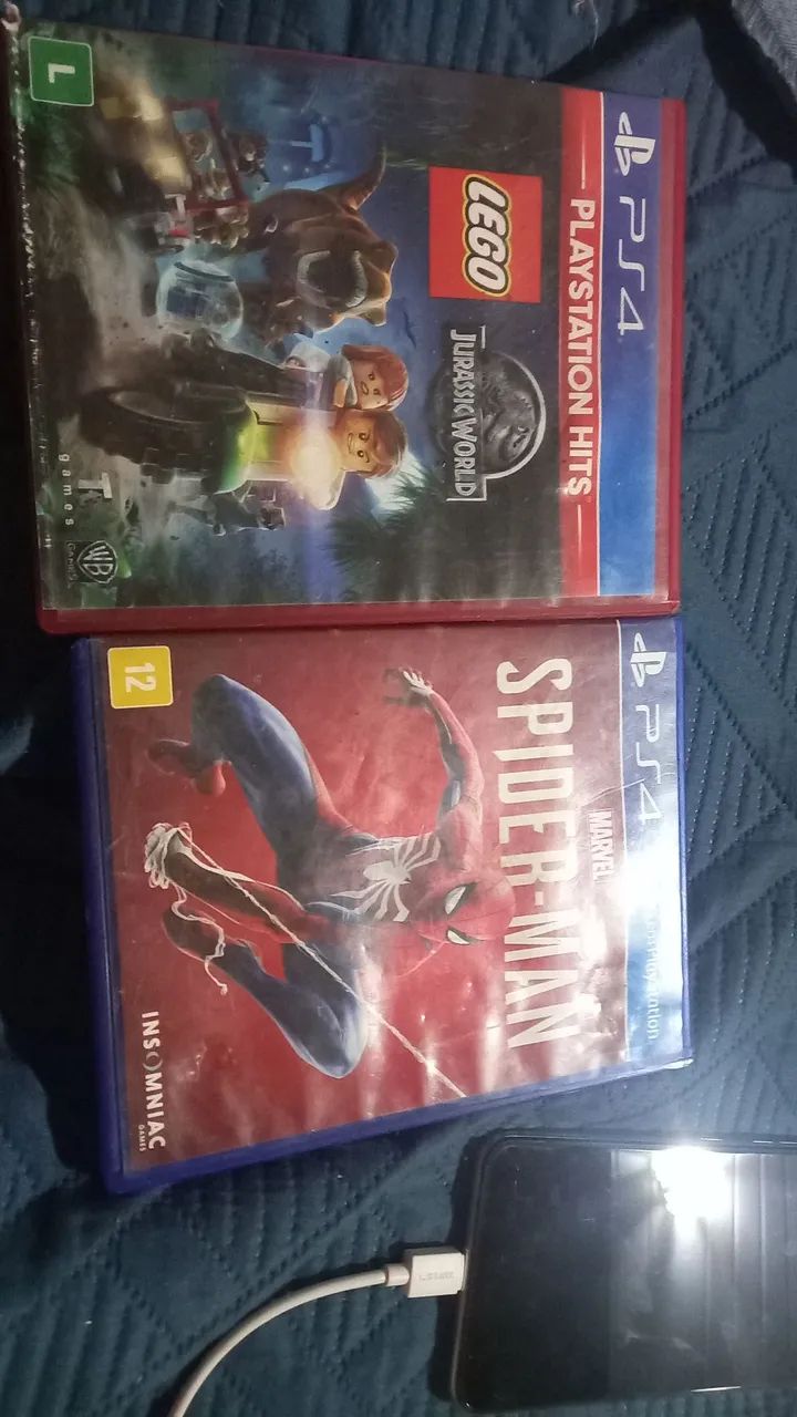 Jogos PS4 - Lego Jurassic World e Spider-Man