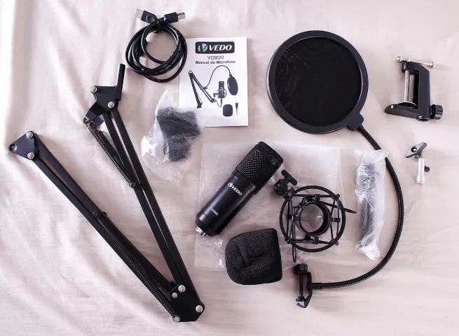 Kit Microfone USB BM800 VEDO Condensador Estúdio Profissional