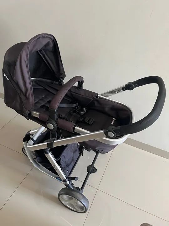 Carrinho Safety 3 rodas 3 em um carrinho, bebê conforto e base para o carro  - Foto 2