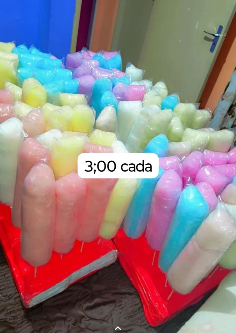 Algodão doce de pote algodão doce de palito pipoca doce no pote eventos aniversários