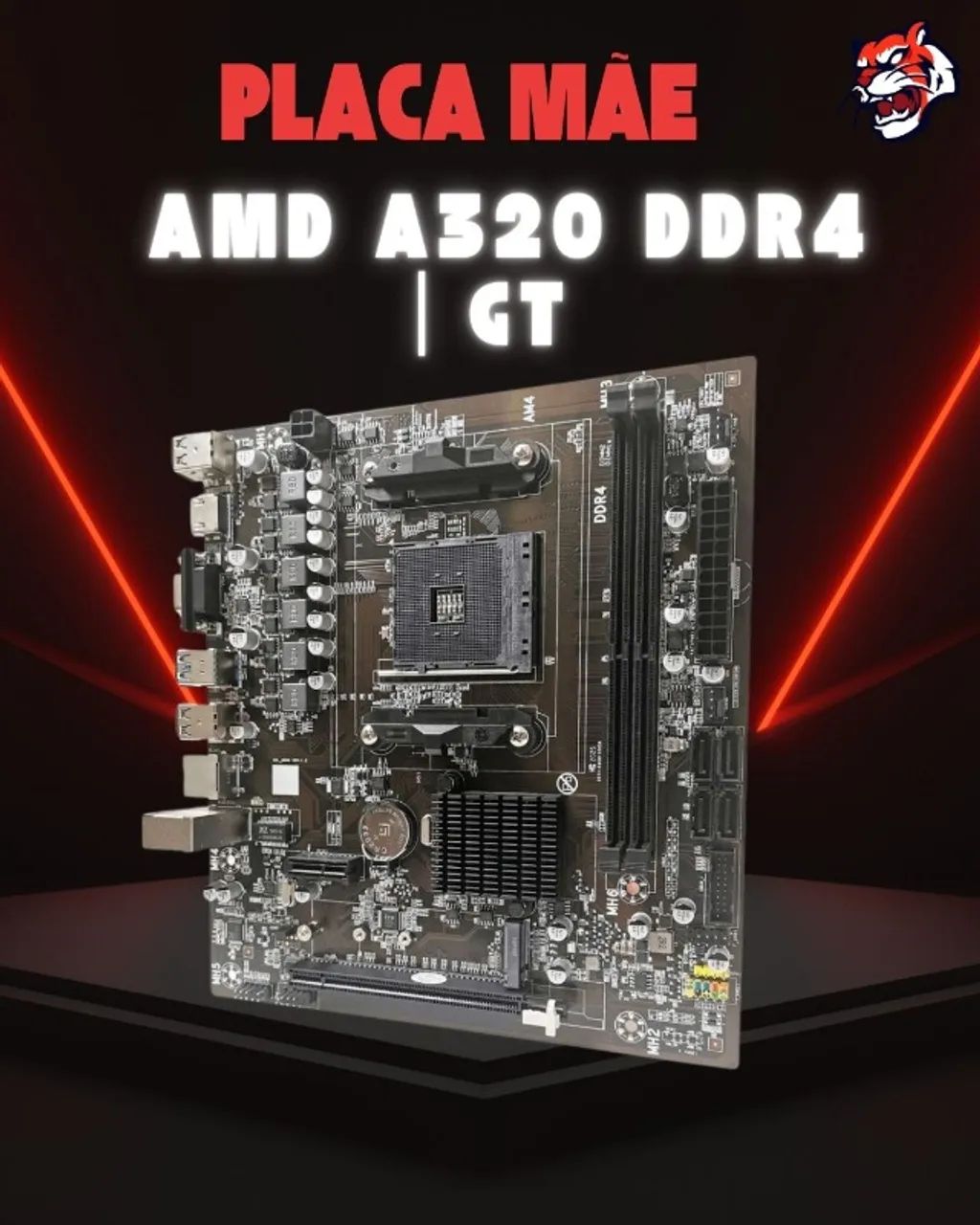 Placa Mãe AMD A320 DDR4 | GT  Entrega Gratis 1 ano de garantia e nota - Foto 2