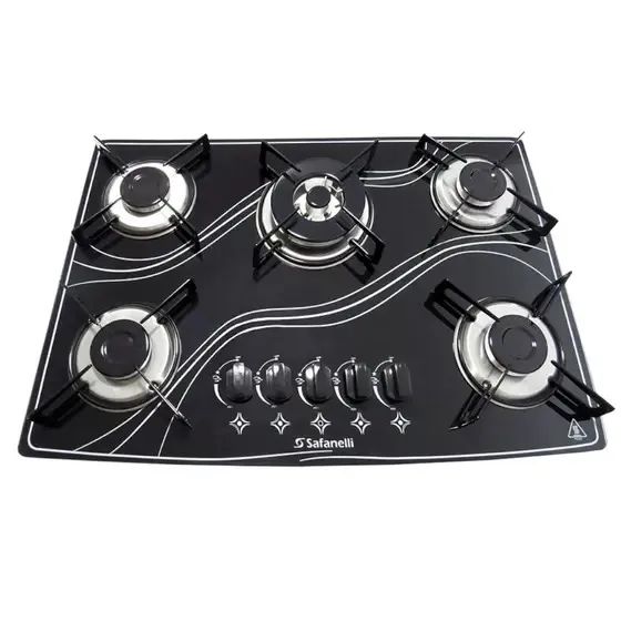 Fogão Cooktop 5 Bocas Preto Tripla Chama  Safanelli novo com garantia