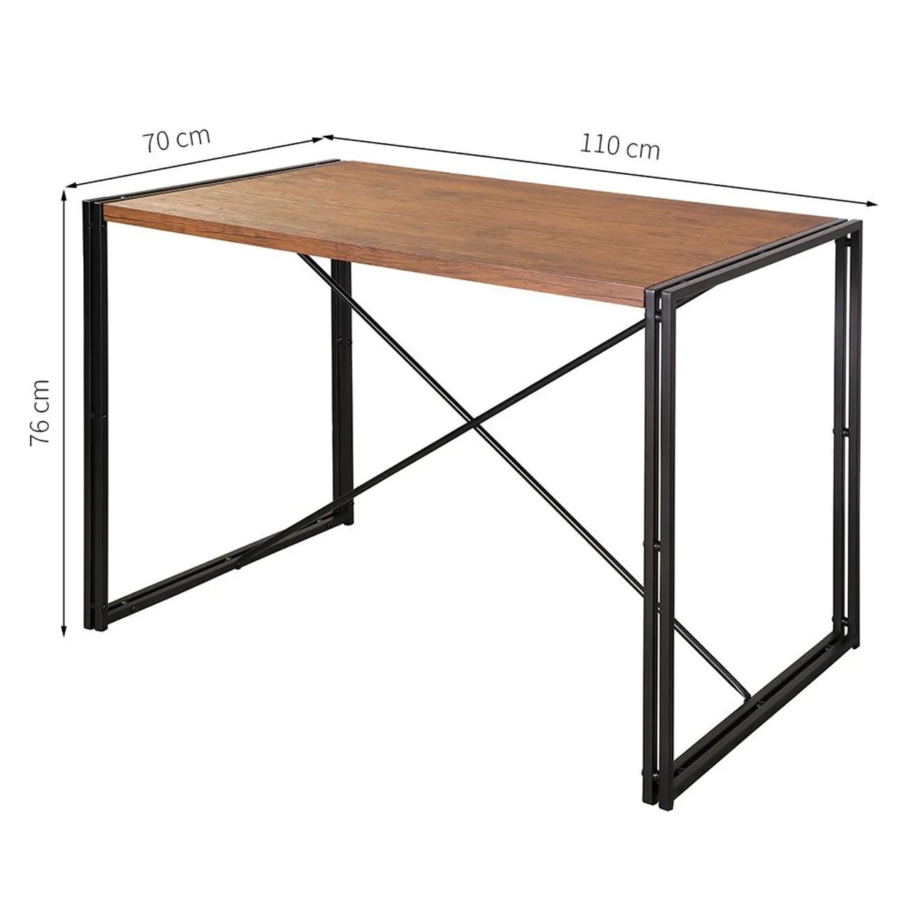 Conjunto de Mesa Wooden com 1 Banco e 2 Cadeiras Preto e Amêndoa - Foto 2