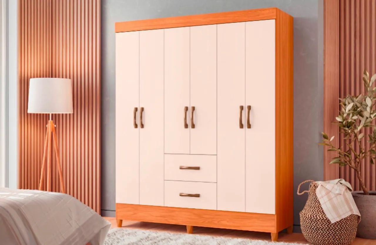 Guarda Roupa Colômbia 6 portas e 2 gavetas com espelho em mega promoção ! - Foto 3