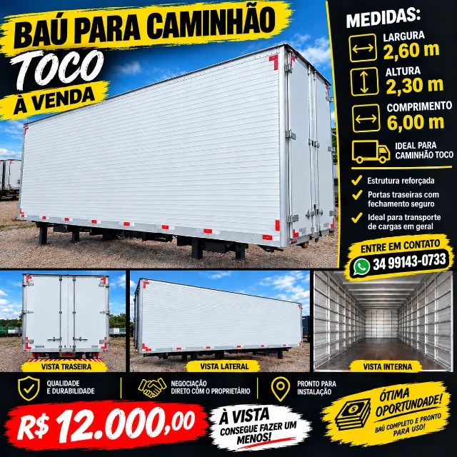 Baú para caminhão toco