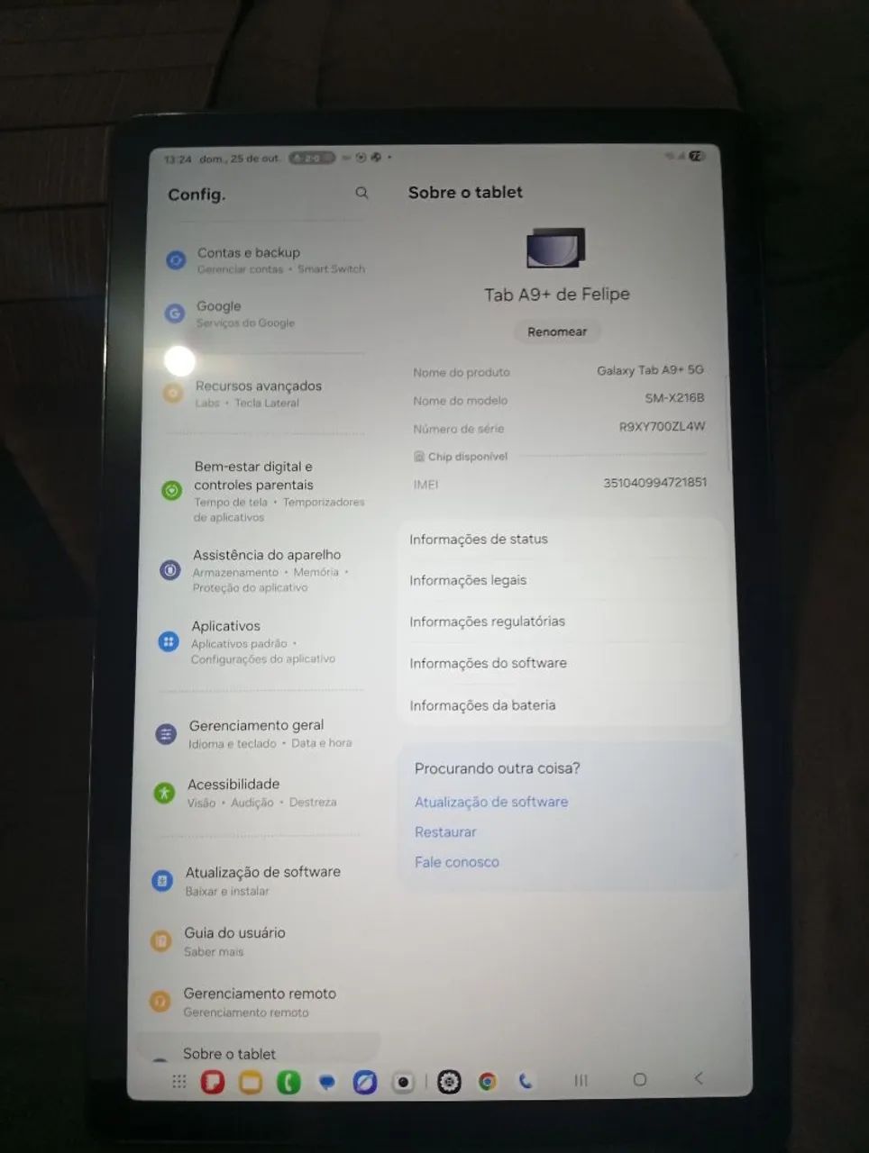 Tablet A9+ 5g, usado e em excelente estado 