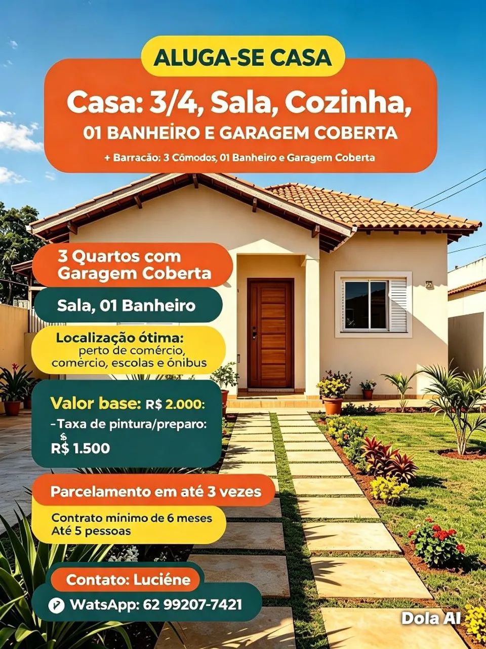 Alugo casa + barracão 
