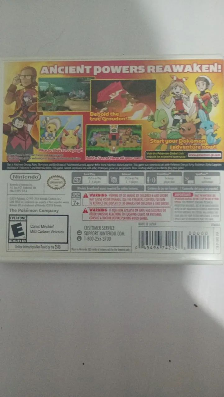 Pokémon Omega Ruby Cib Completo 3ds Capa/luva Pt-br Original - Foto 5