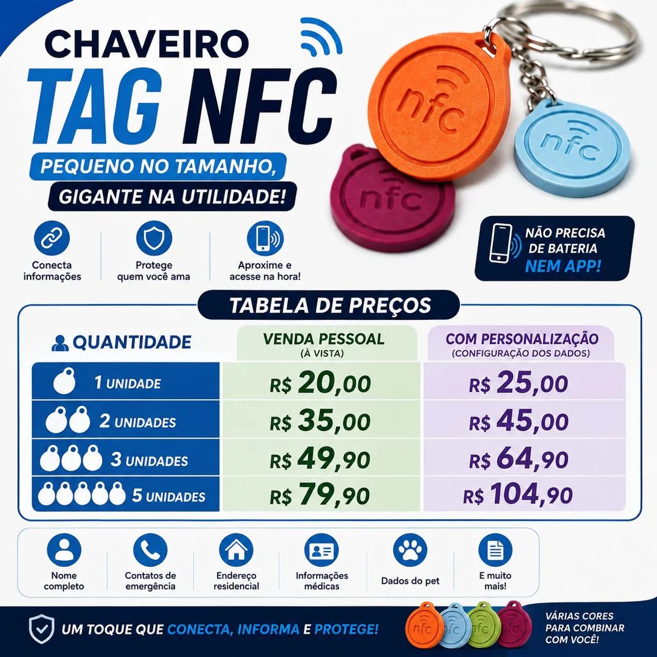 TAG de chaveiro para identificação  - Foto 2