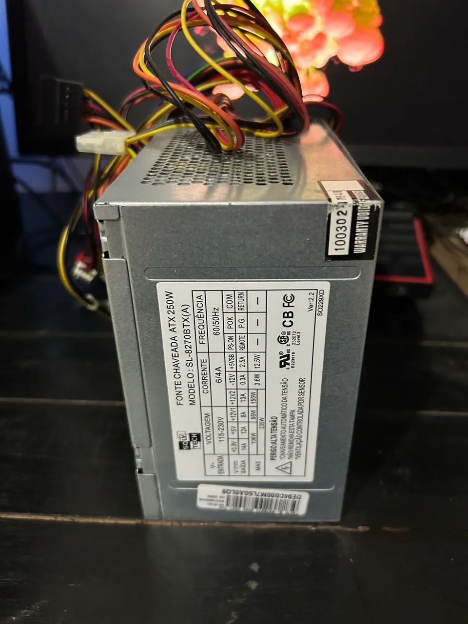 Fonte chaveada ATX 250w Solytech