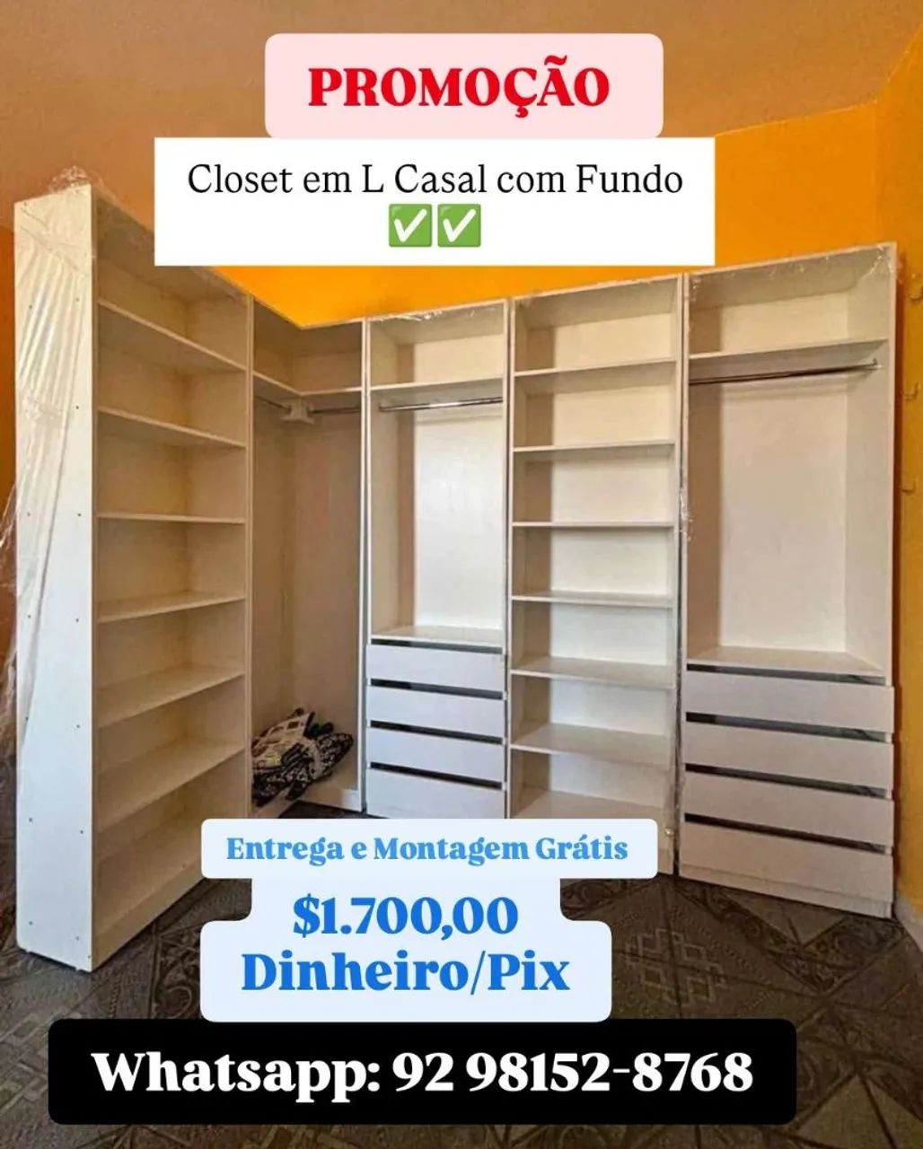 Closet L Casal MDF 