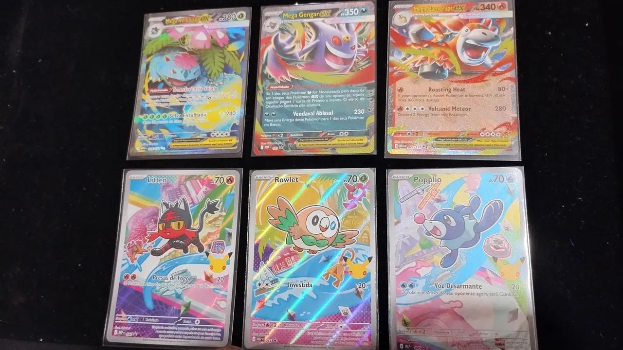 Cartas Pokémon seis unidades