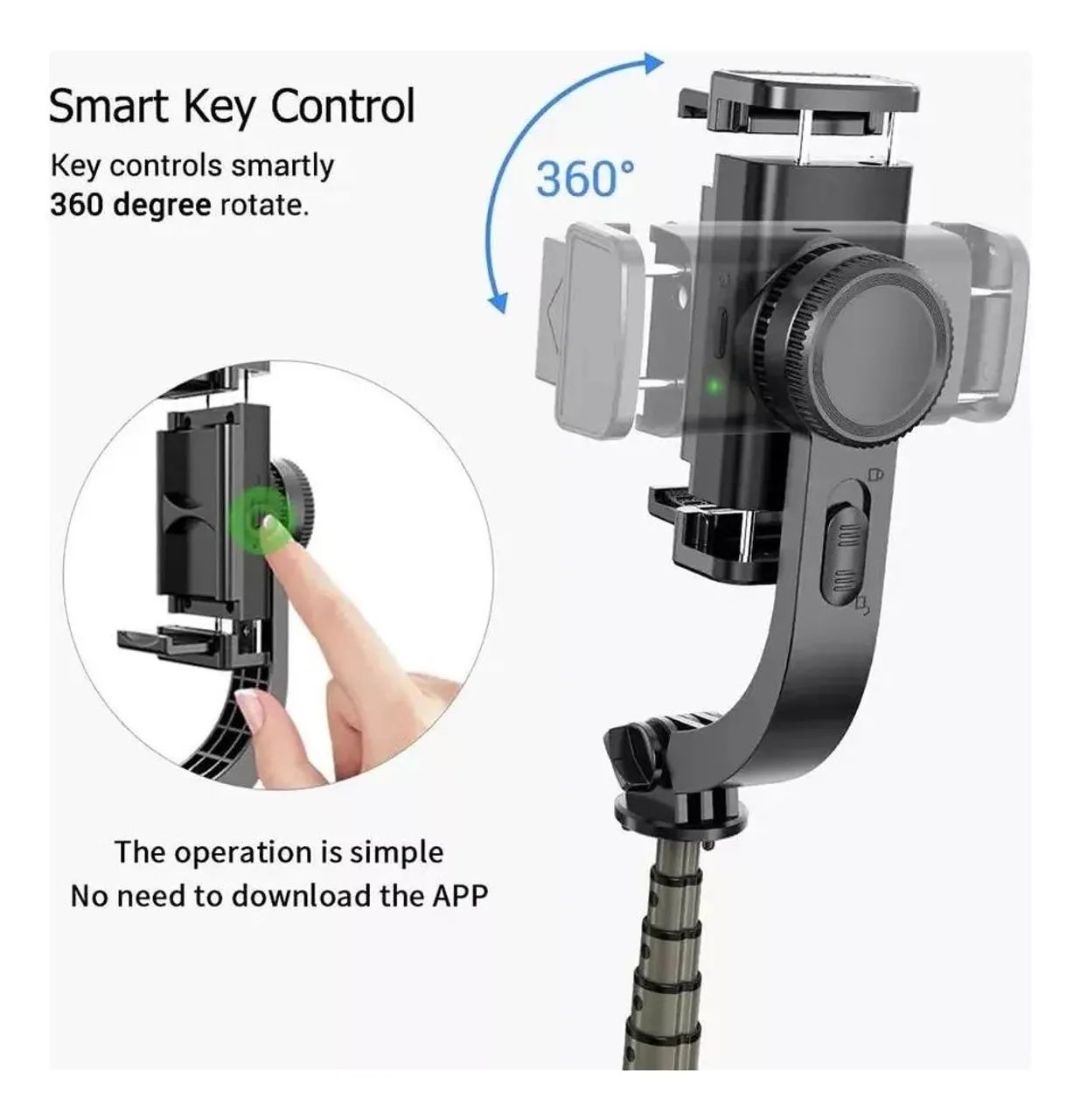 Estabilizador Gimbal  Smartphone Bluetooth Tripé L09 - Foto 5