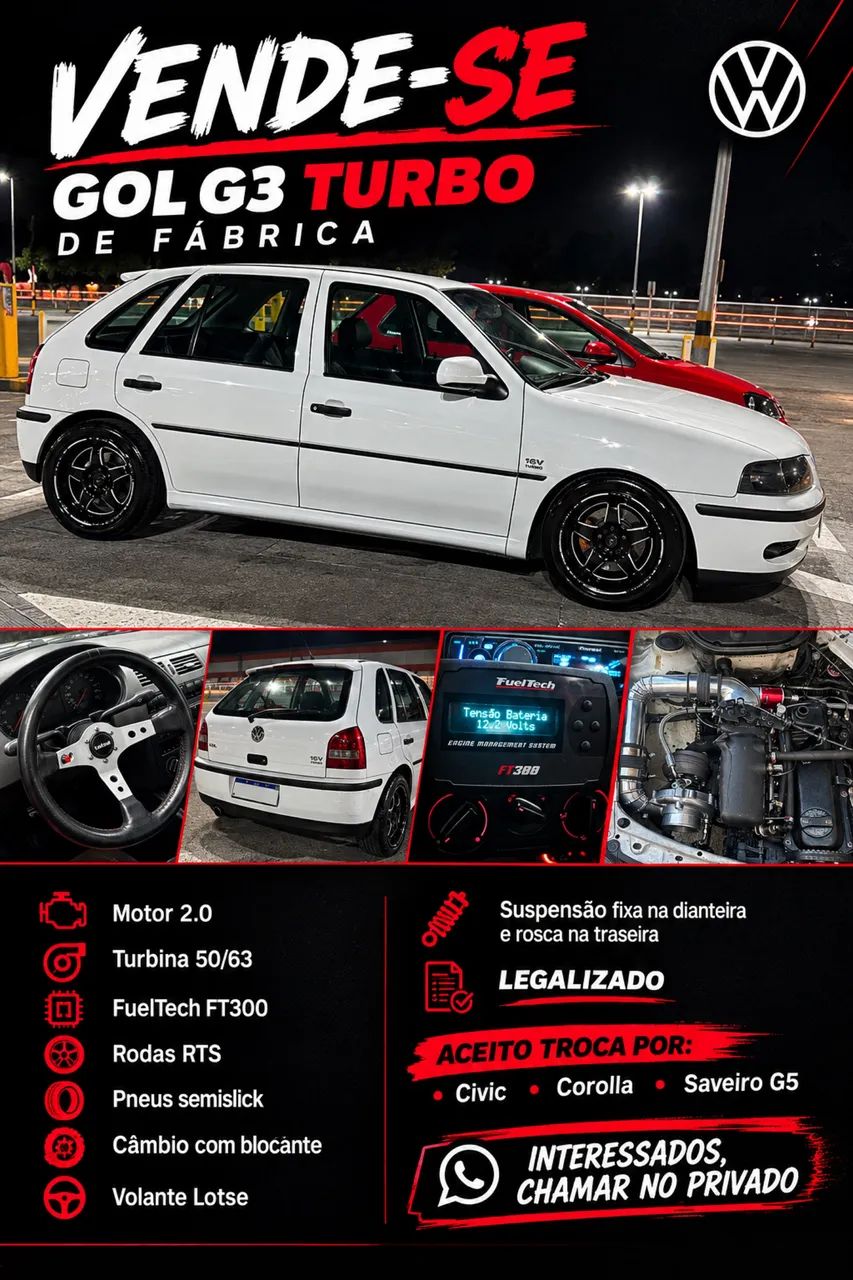 Volkswagen Gol Geração III 1.0 MI 16V Turbo Gasolina Mec. 2P 2001
