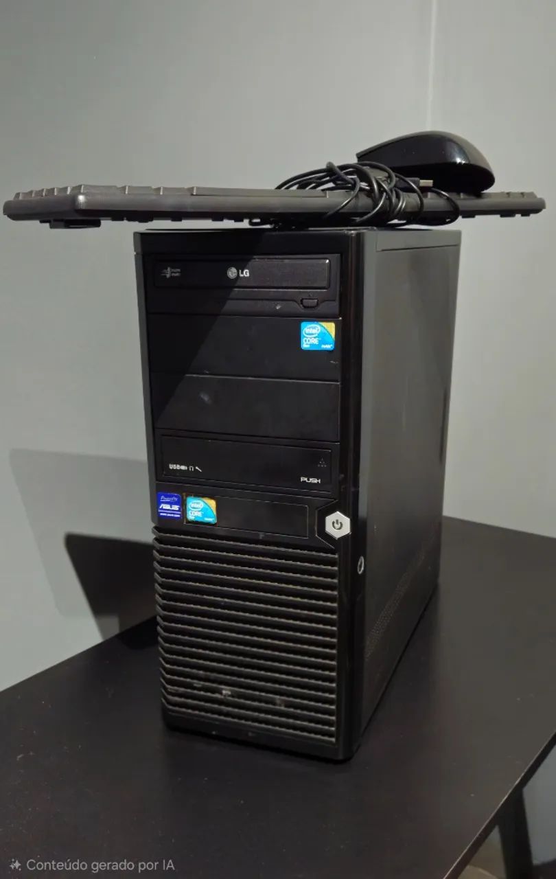 Computador de mesa desktop P5G41T-MX LX Core 2 Duo E7500 4GB Nvidia GT 730 teclado e mouse