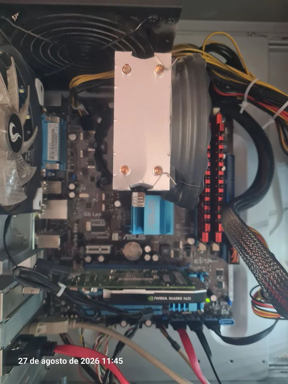 Kit placa mae lga 775  processador cpu cooler e memoria - Foto 2