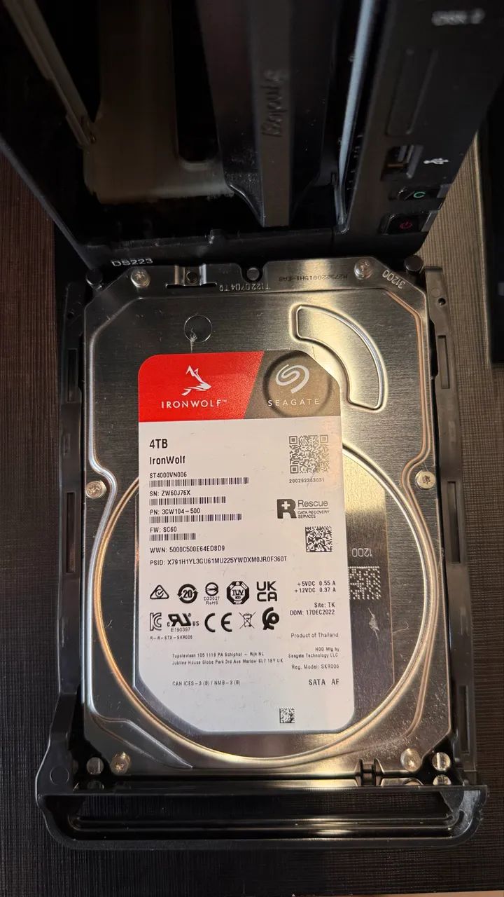 Synology DS223 NAS 2 Baias + Seagate IronWolf 4TB - Armazenamento