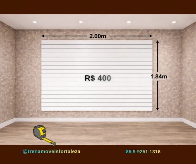 Painel expositor  2.00 metro X 1.84 metro altura (canaletado) Novo. Mdf