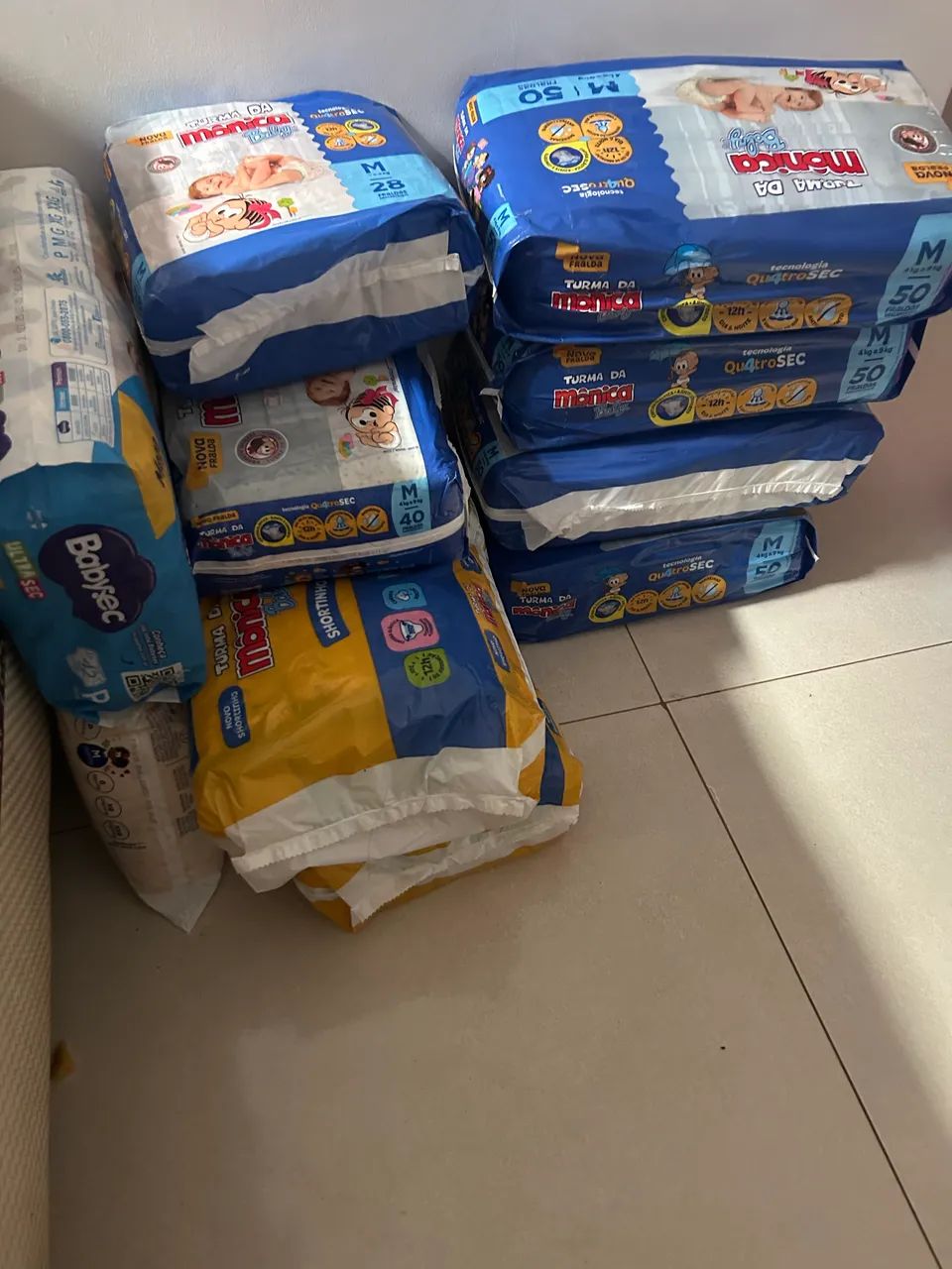 Kit de fraldas M turma da Mônica 