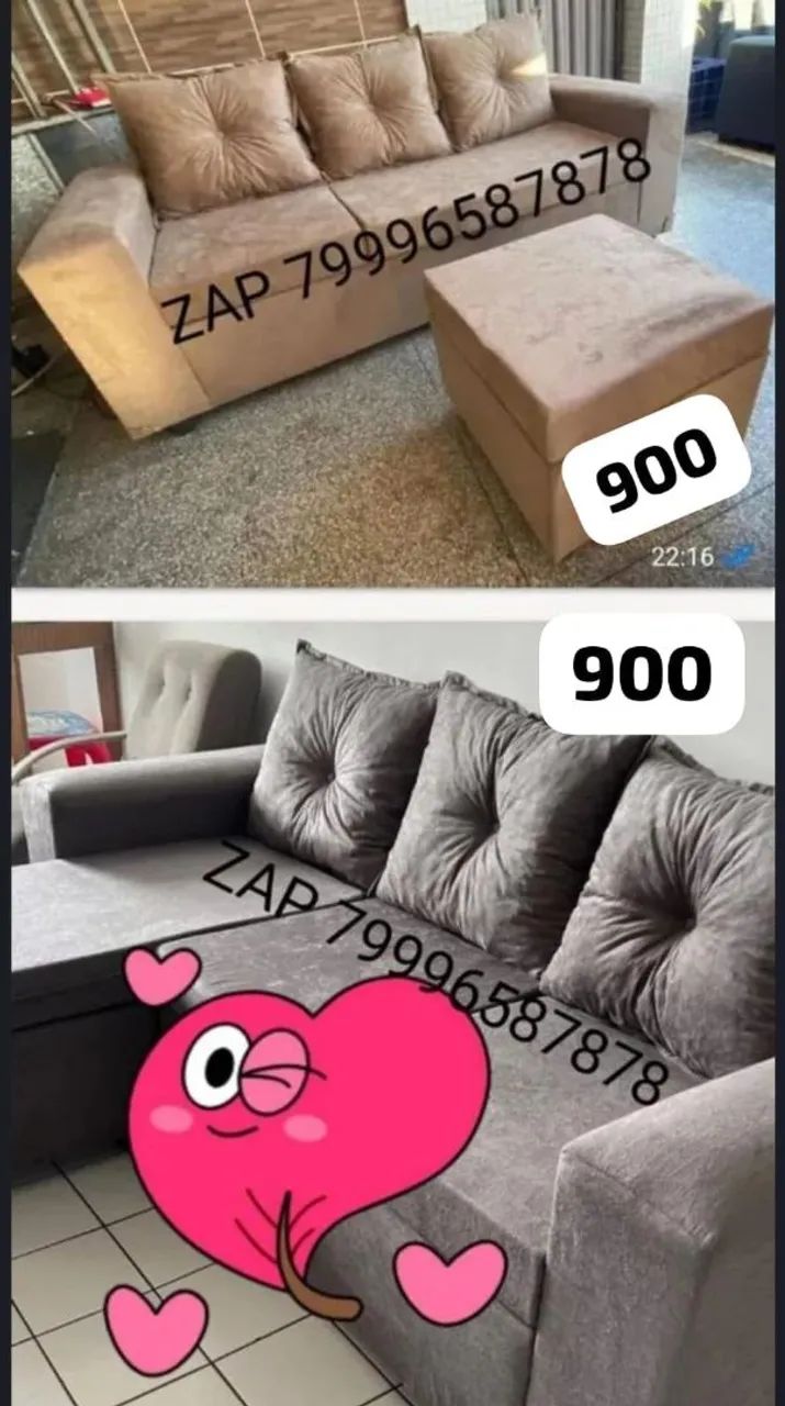 Conjunto de sofá600, sofá retrátil,, sofá de canto830, sofá 3 lugares 630,  - Foto 3