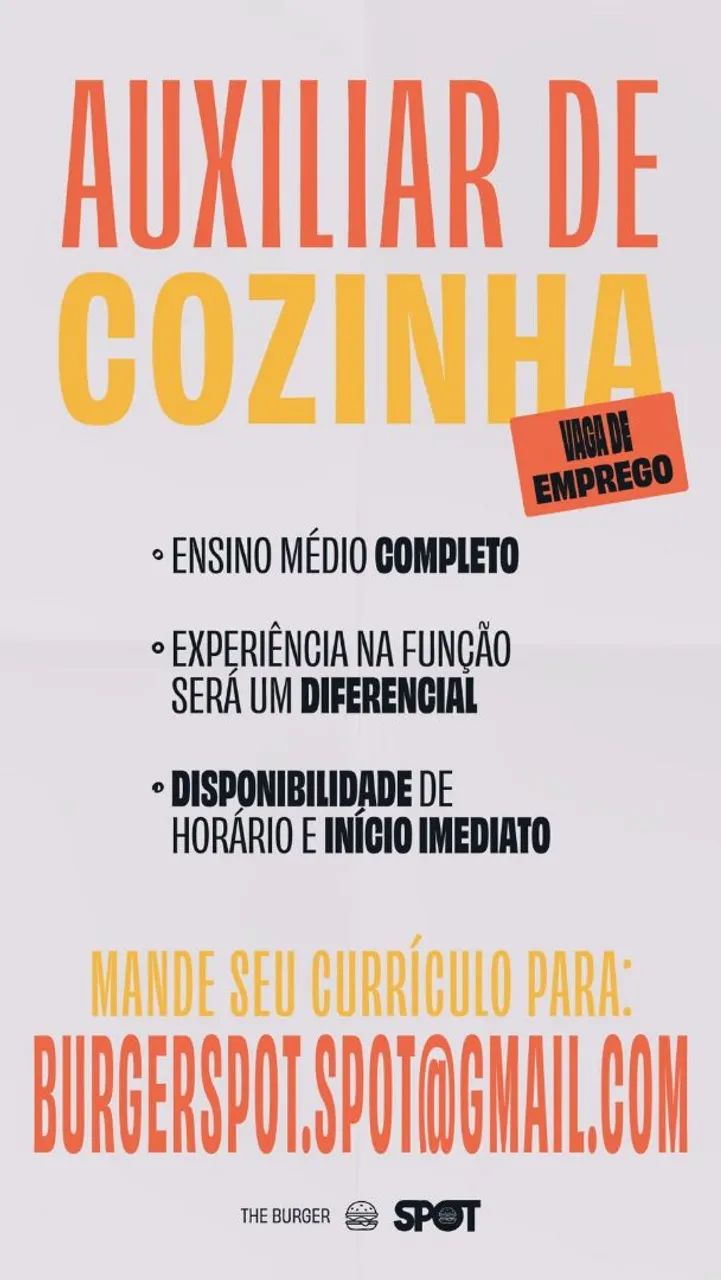 Vaga para Auxiliar de Cozinha