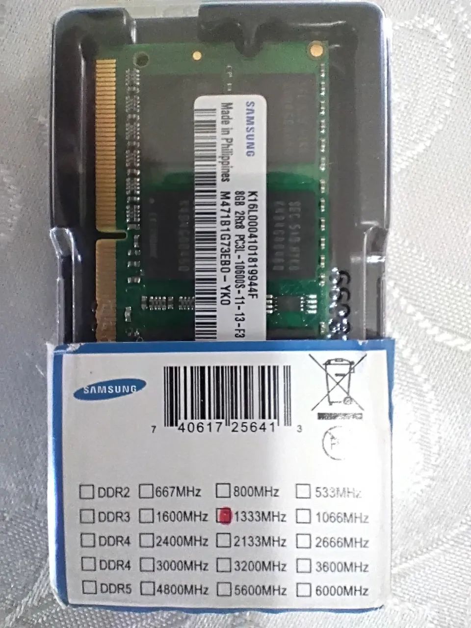 Memória Notebook DDR3L 8gb Samsung 
