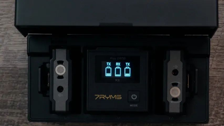 Microfone sem fio 7RYMS iRay DW30 - Duplo - Foto 3