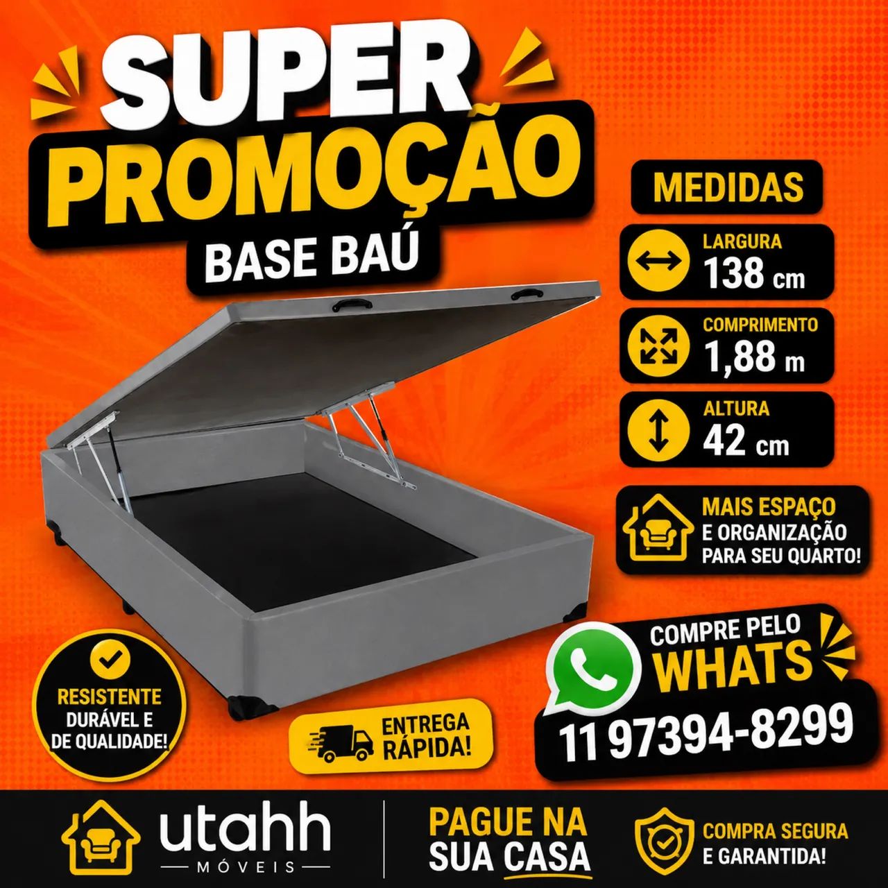 BASE BAÚ TEMOS TODAS AS MEDIDAS VENHA CONFERIR  - Foto 3