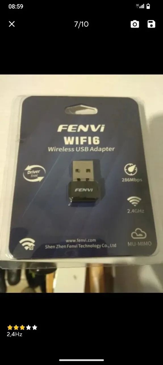 Adaptador Wi-Fi USB Fenvi Wifi6 2.4G